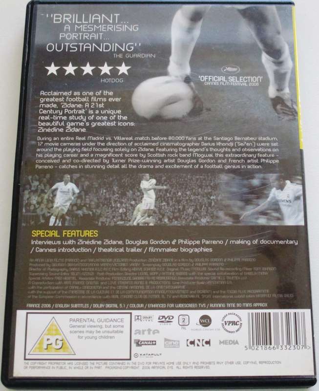 ZIDANE A 21st Century Portrait FOOTBALL FILM DVD [BBOX 5]