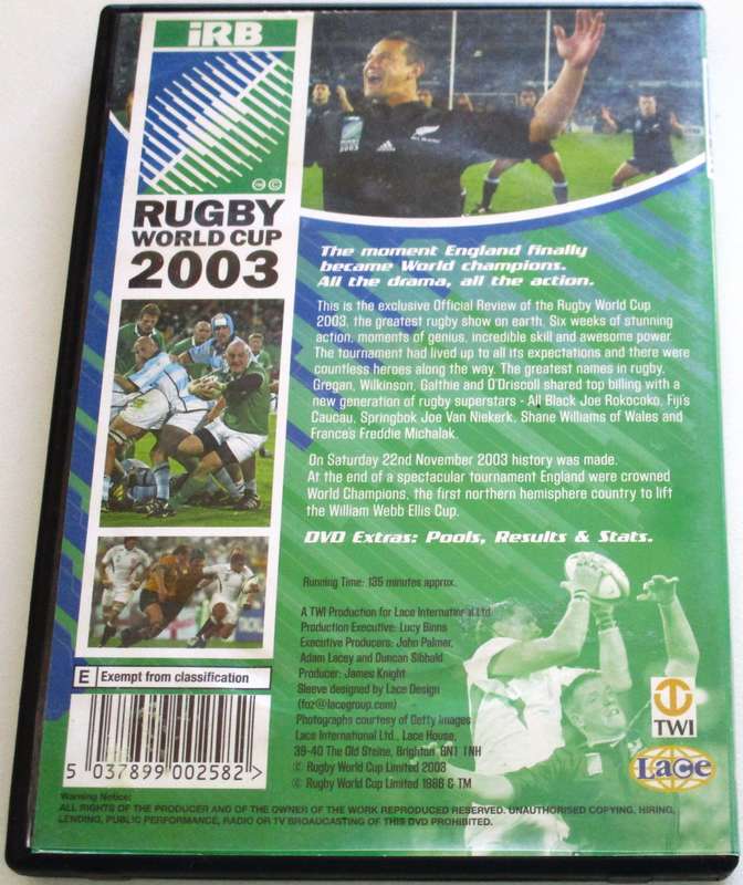 RUGBY WORLD CUP 2003 DVD [BBOX 5]