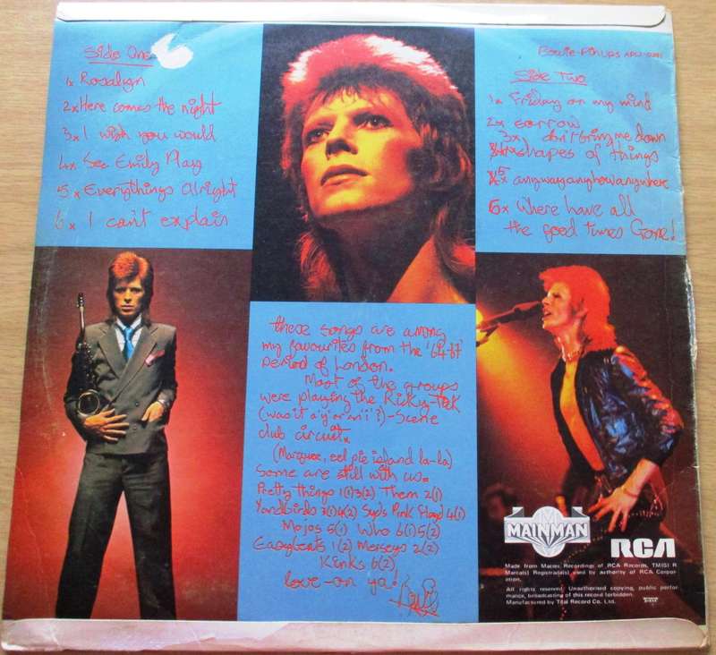 DAVID BOWIE Pin Ups VINYL LP Record