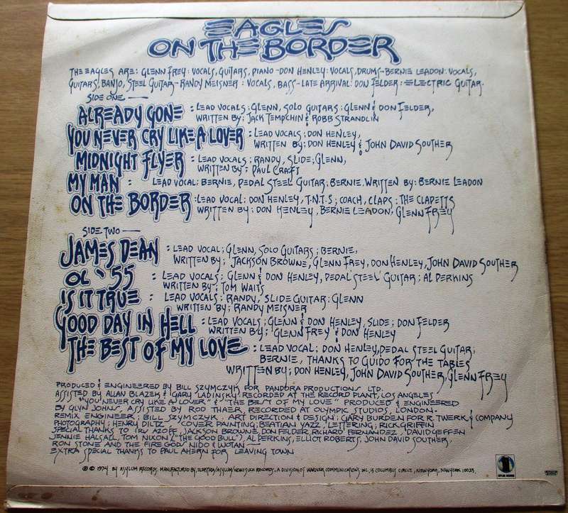 EAGLES On the Border Vinyl LP Record