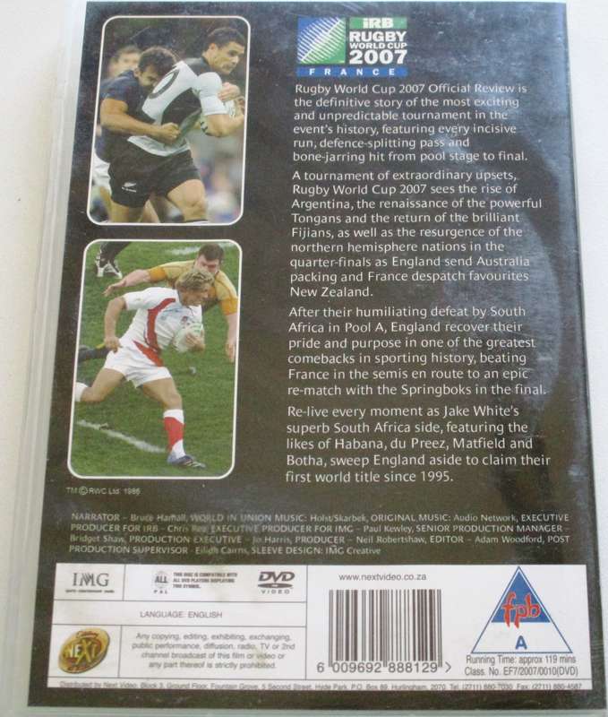 RUGBY WORLD CUP 2007 OFFICIAL REVIEW France South Africa DVD [BBOX 6]