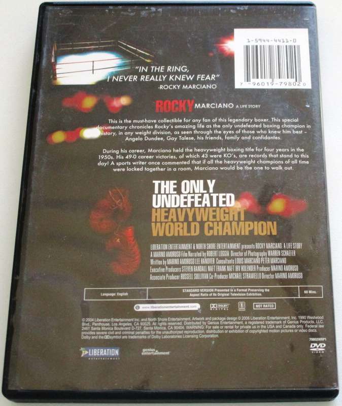 ROCKY MARCIANO  A Life Story BOXING DVD [BBOX 6] Region 1