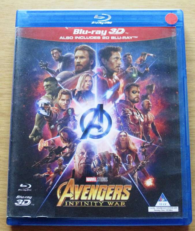AVENGERS INFINITY WAR BLU RAY + BLU RAY 3D [BLU RAY SHELF]