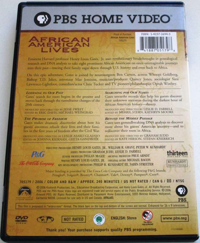 PBS HOME VIDEO: AFRICAN AMERICAN LIVES DVD [BOX SET SHELF] Region 1