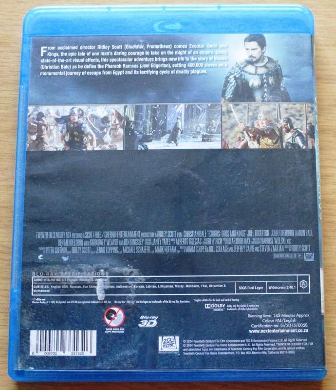 EXODUS Gods and Kings BLU RAY 3D [BLU RAY SHELF]