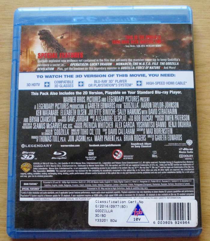 GODZILLA 3D BLU RAY + BLU RAY 3D [BLU RAY SHELF]