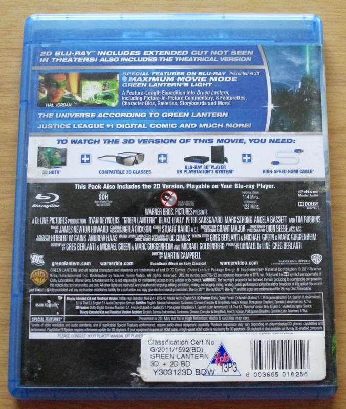 GREEN LANTERN 3D BLU RAY + BLU RAY 3D [BLU RAY SHELF]