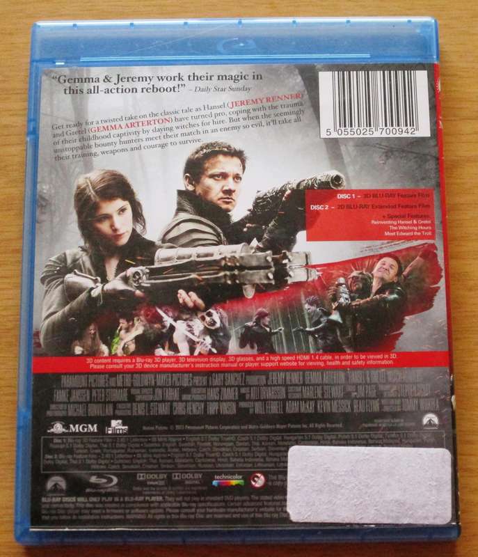 HANSEL & GRETEL Witch Hunters BLU RAY + BLU RAY 3D [BLU RAY SHELF]