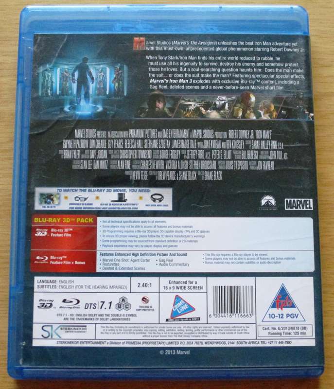 IRON MAN 3 BLU RAY + BLU RAY 3D [BLU RAY SHELF]