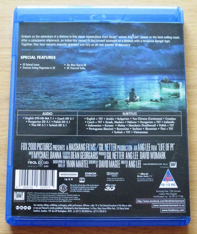 LIFE OF PI 3D BLU RAY 3D [BLU RAY SHELF]