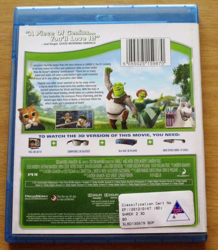 SHREK 2 3D BLU RAY 3D  [BLU RAY SHELF]