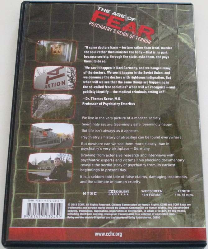 THE AGE OF FEAR Psychiatry's Reign of Terror An Inside View DVD [BBOX 8] Region 1