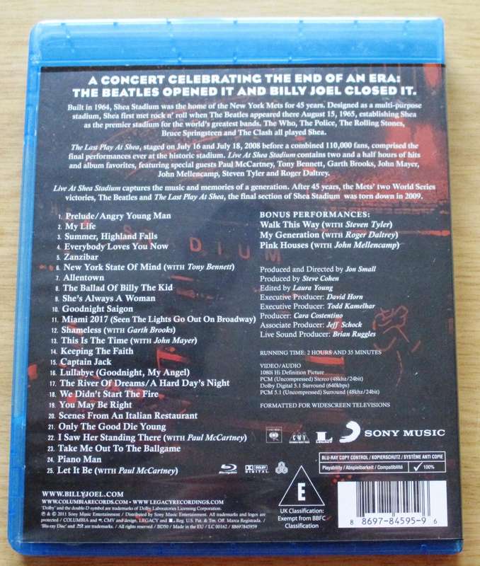 BILLY JOEL Live at Shea Stadium The Concert BLU RAY
