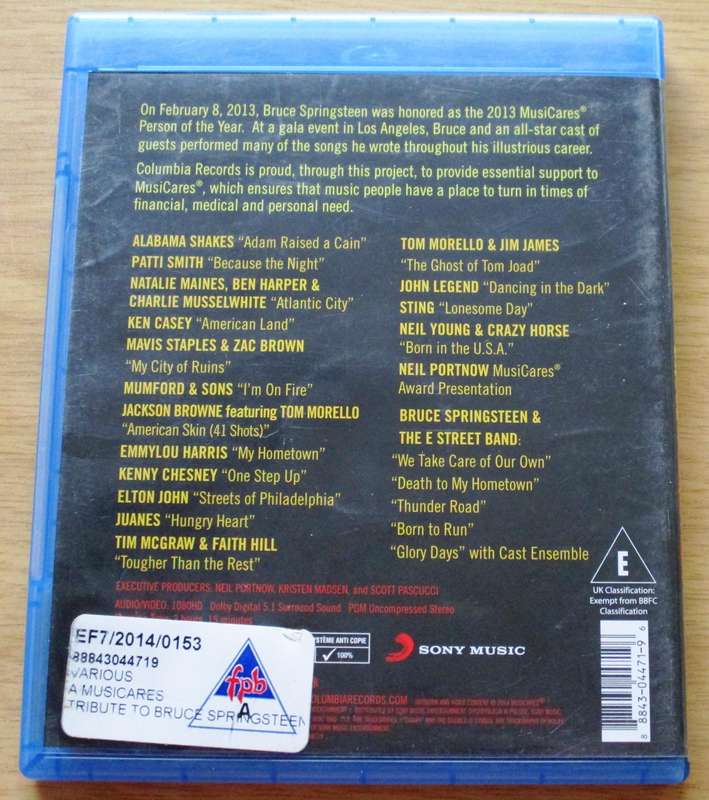 BRUCE SPRINGSTEEN TRIBUTE BLU RAY