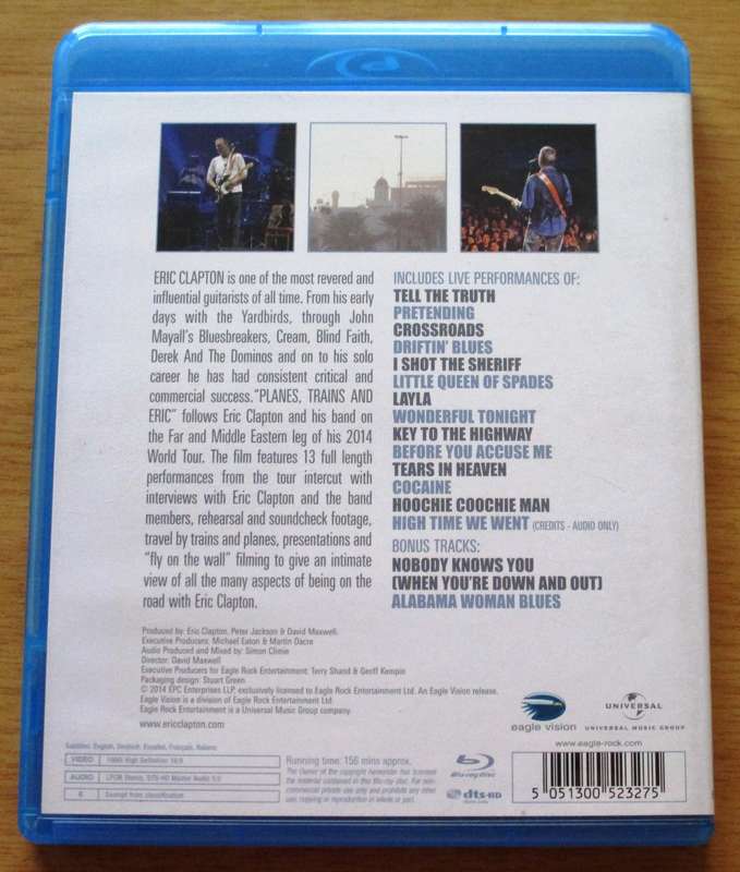 ERIC CLAPTON Planes, Trains and Eric BLU RAY