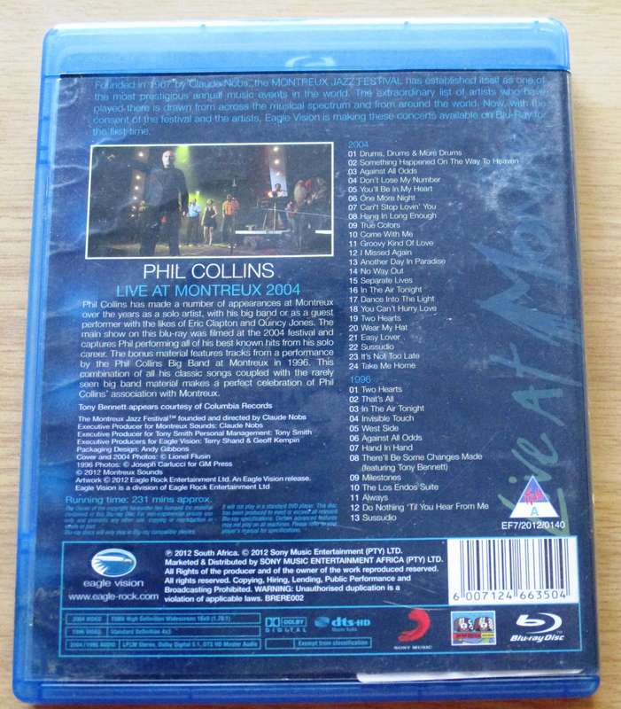 PHIL COLLINS Live at Montreux 2004 BLU RAY