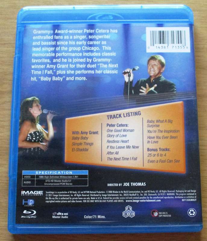 PETER CETERA with Any Grant Live in Concert BLU RAY