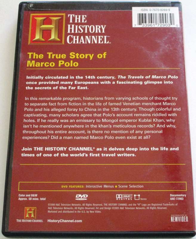 History Channel THE TRUE STORY OF MARCO POLO DVD  [BBOX 2]