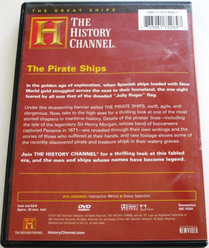 History Channel THE PIRATE SHIPS DVD  [BBOX 2]