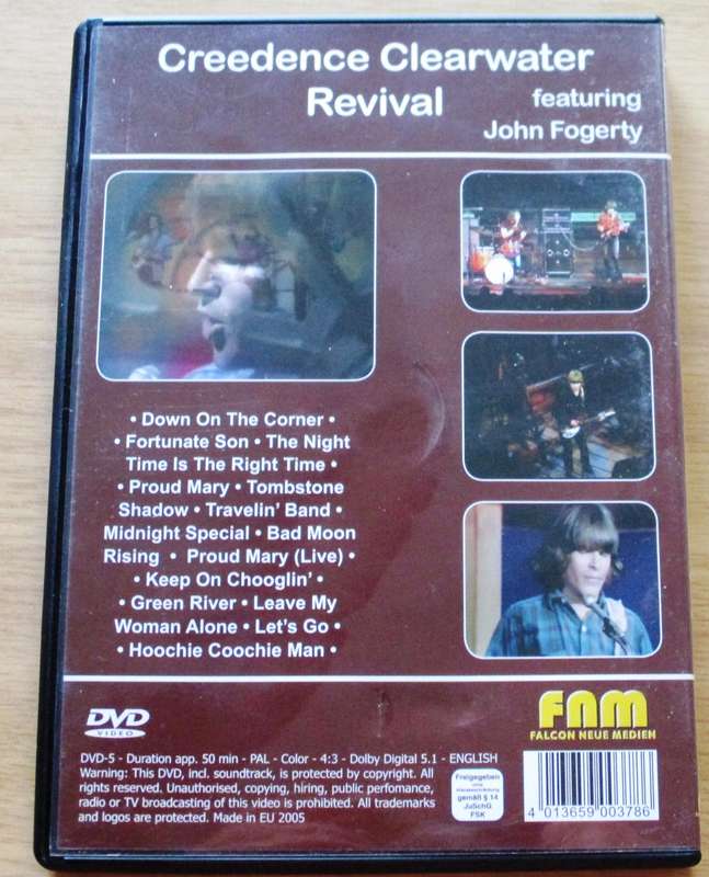 CREEDENCE CLEARWATER REVIVAL DVD  [OFFICE DVD SHELF]
