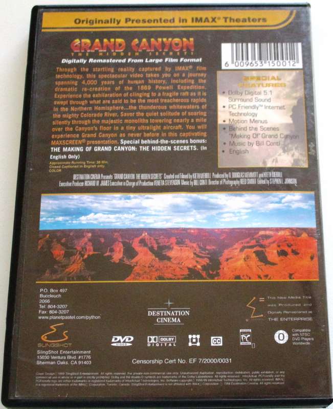 GRAND CANYON The Hidden Secrets DVD [BBOX 4]