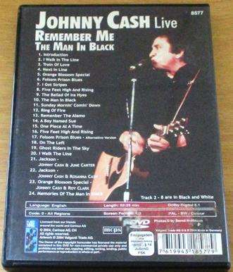 JOHNNY CASH Live Remember Me the Man in Black DVD