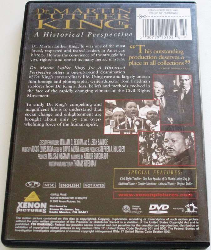 DR. MARTIN LUTHER KING A Historical Perspective DVD [BBOX 4] Region 1