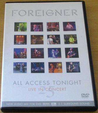 FOREIGNER All Access Tonight Live in Concert DVD