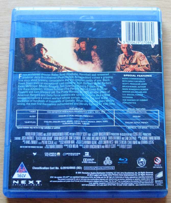 BLACK HAWK DOWN BLU RAY