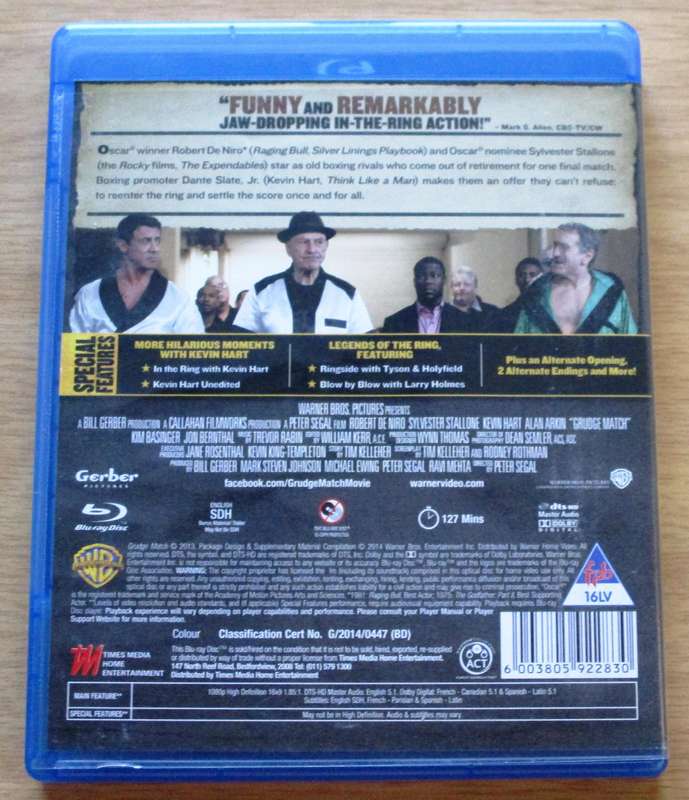 GRUDGE MATCH De Niro Stallone BLU RAY