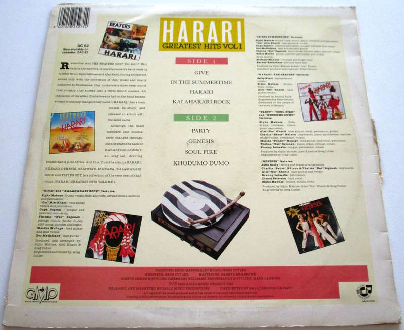 HARARI Greatest Hits Vol. 1 LP VINYL Record