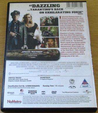 INGLORIOUS BASTERDS Brad Pitt DVD [BBox 13]