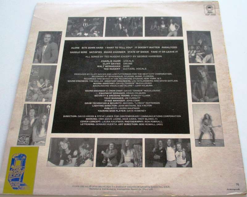 TED NUGENT State of Shock LP VINYL Record