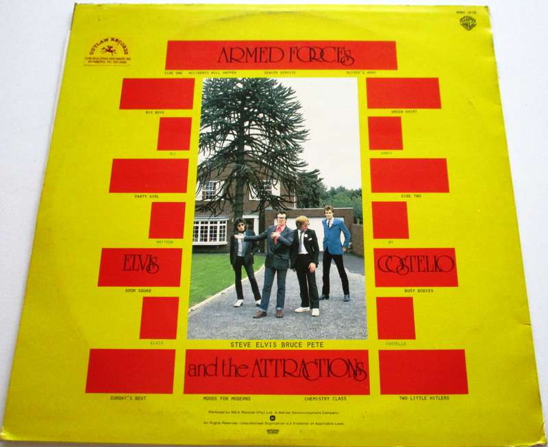 ELVIS COSTELLO AND THE ATTRACTIONS Armed Forces LP VINYL Record