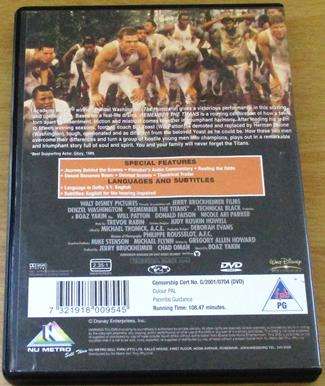 REMEMBER THE TITANS Denzel Washington DVD [BBox 13]