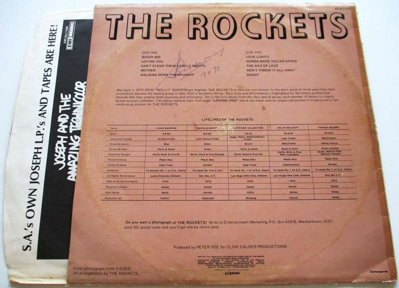 THE ROCKETS Loving You LP VINYL Record