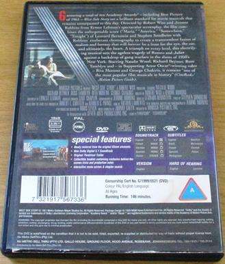 WEST SIDE STORY Natalie Wood DVD [BBox 13]