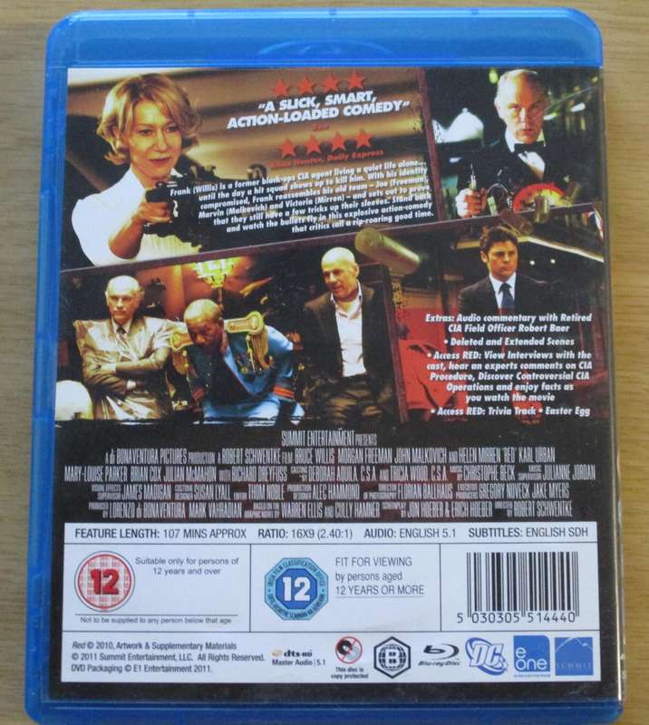 RED Bruce Willis John Malkovich BLU RAY [BLU RAY SHELF]