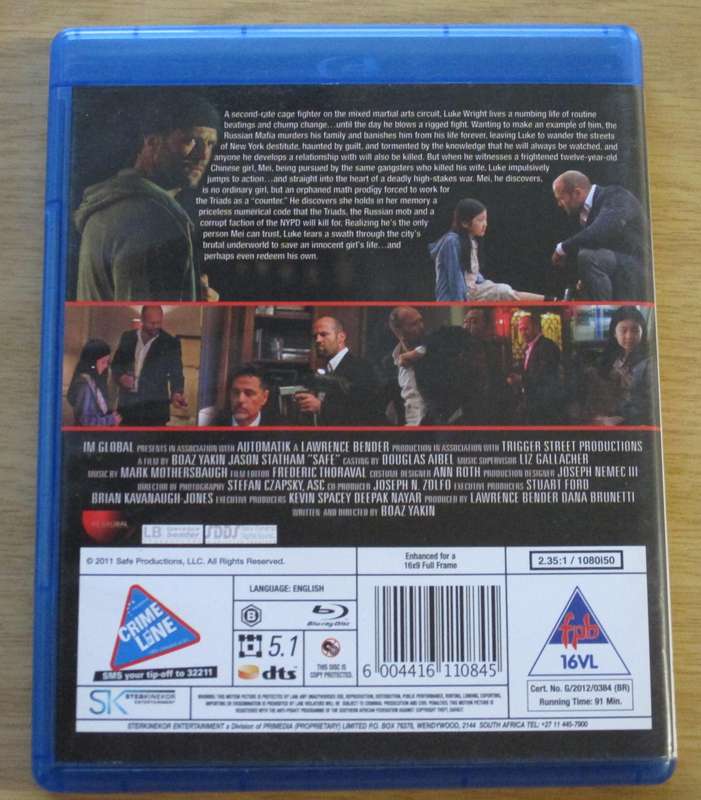 SAFE Jason Statham BLU RAY [BLU RAY SHELF]