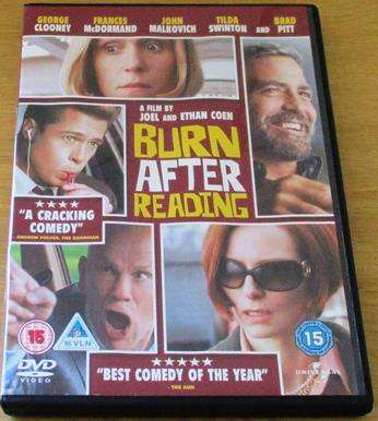 BURN AFTER READING George Clooney John Malkovich DVD [BBox 13]