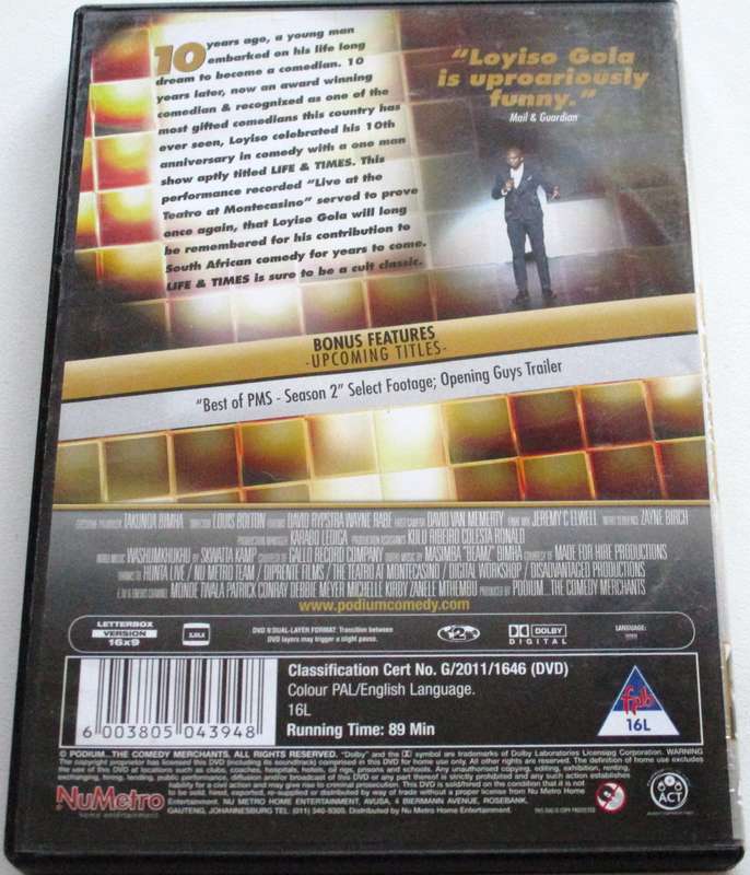 LOYISO GOLA Life and Times DVD [SA SHELF]