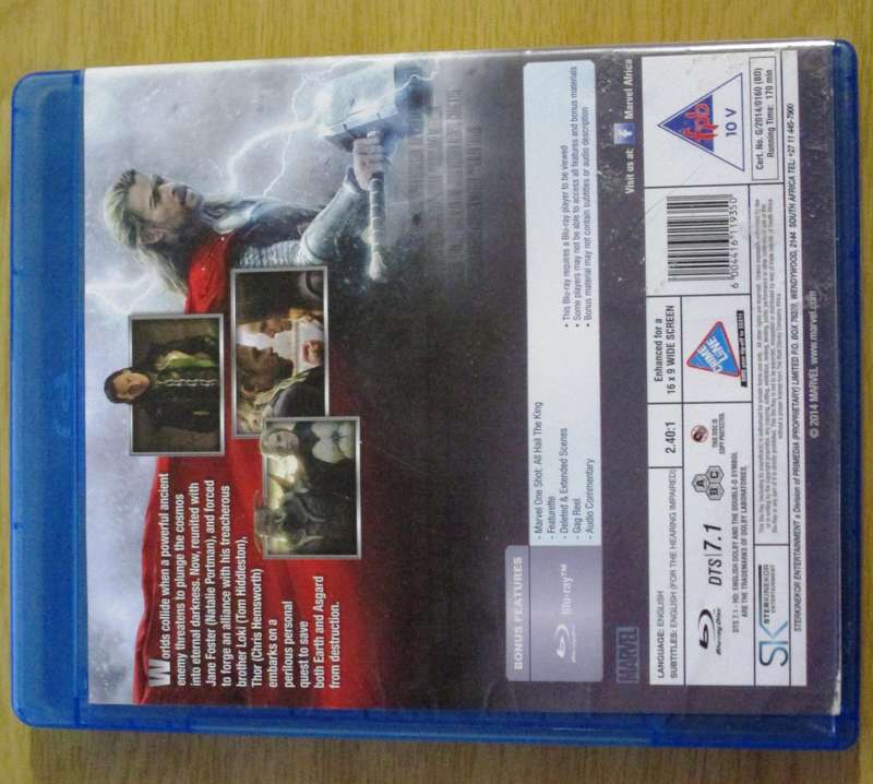 THOR The Dark World BLU RAY [BLU RAY SHELF]