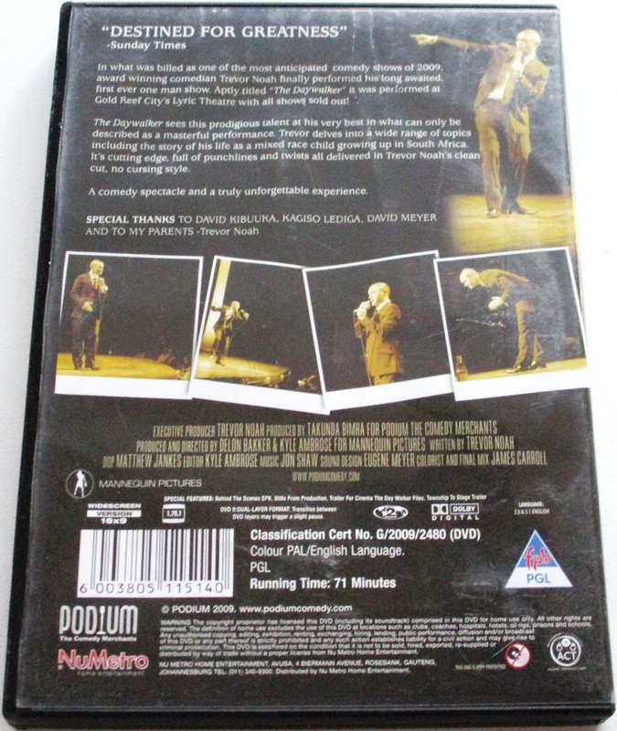 TREVOR NOAH The Daywalker DVD [SA SHELF]