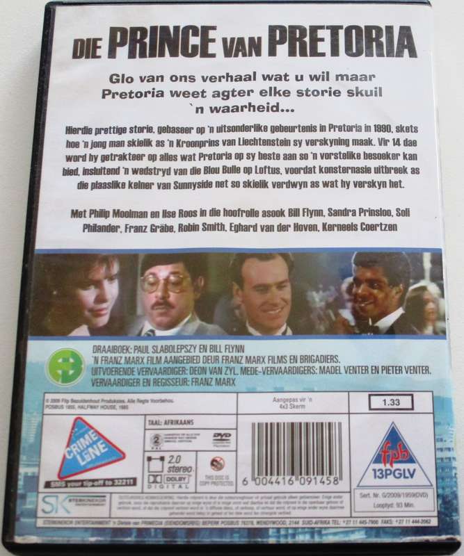 DIE PRINCE VAN PRETORIA DVD [SA SHELF]