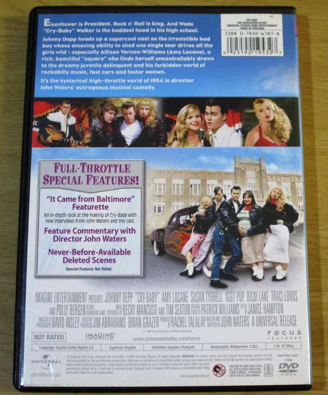CRY-BABY Director's Cut Johnny Depp DVD [BBOX 1] Region 1