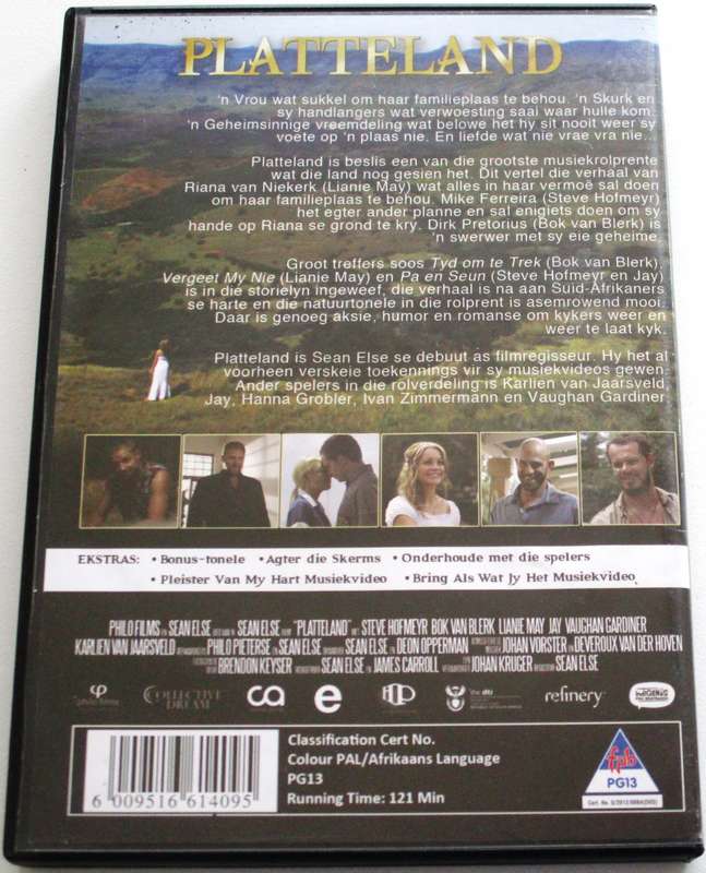 PLATTELAND Steve Hofmeyr Bok van Blerk DVD [SA DVD SHELF]