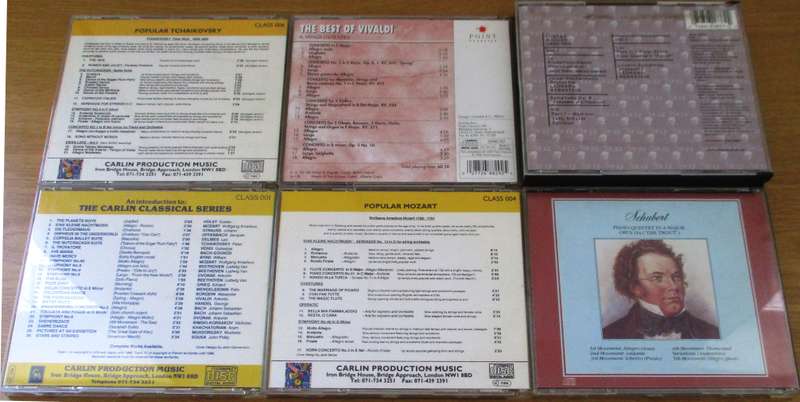 WHOLESALE LOT  Classical Schubert, Popular Mozart, Mahler, Vivaldi, Tchaikovsky [Classical Box 2]