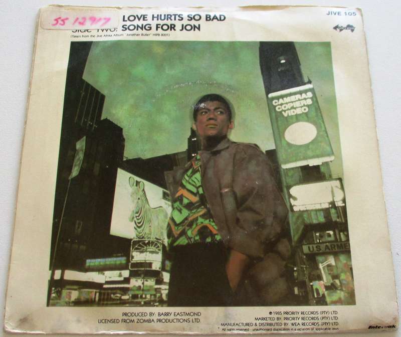 JONATHAN BUTLER Love Hurts so Bad  7` Single VINYL Record
