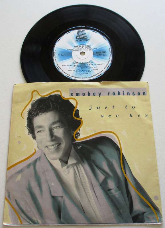 SMOKEY ROBINSON Just to See Her  7` Single VINYL Record