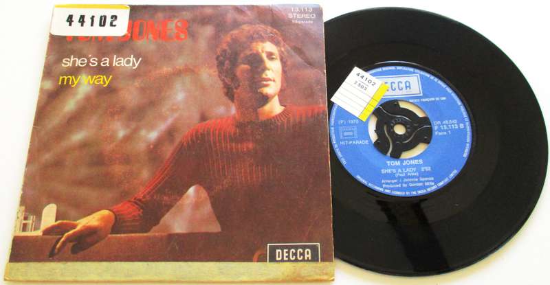 TOM JONES  She's a Lady / My Way 7` Single VINYL Record